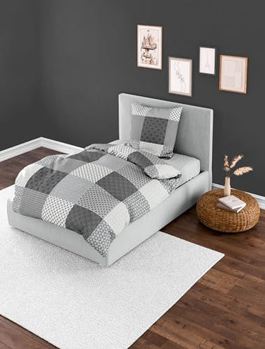 Bierbaum Bettwäsche 6277, Renforcé, 100% Baumwolle, designed in Germany, silber 15, 135 x 200 + 80 x 80 cm im Sale